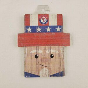 Texas Rangers Uncle Sam Baseball Wooden Sign